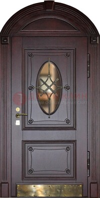 Арочная металлическая дверь с виноритом ДА-38 в Голицино