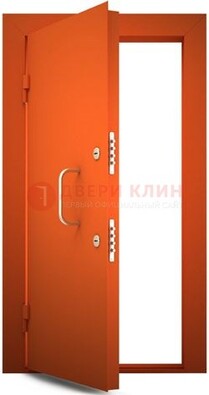Оранжевая стальная бронированная дверь с нитроэмалью ДБ-2 в Ростове-На-Дону
