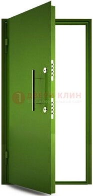 Зеленая металлическая бронированная дверь ДБ-8 в Голицино