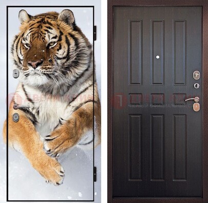 Металлическая дверь с фотопечатью тигра ДФ-1 в Голицино
