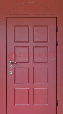 Красная стальная дверь с верхней фрамугой ДФГ-13 в Голицино