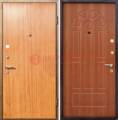 Светлая железная дверь с ламинатом МДФ внутри ДЛ-15 в Голицино