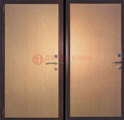 Коричневая металлическая дверь с ламинатом ДЛ-17 в Голицино