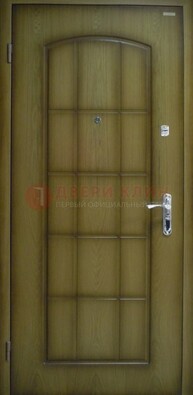 Зеленая стальная дверь с МДФ ДМ-116 на веранду в Голицино