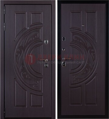Коттеджная темная стальная дверь с МДФ ДМ-134 в Голицино