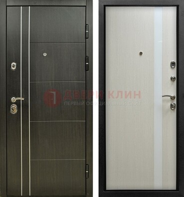 Морозостойкая темная металлическая дверь с МДФ ДМ-164 в Голицино