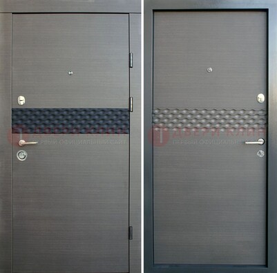 Темно-серая стальная дверь с МДФ ДМ-218 в Голицино