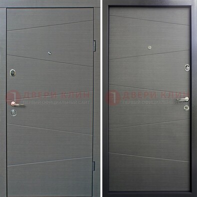Темная стальная дверь с филенчатой МДФ ДМ-228 в Голицино