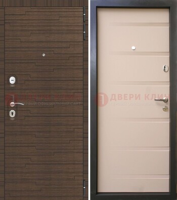 Коричневая  железная дверь c фрезерованной МДФ ДМ-248 в Голицино