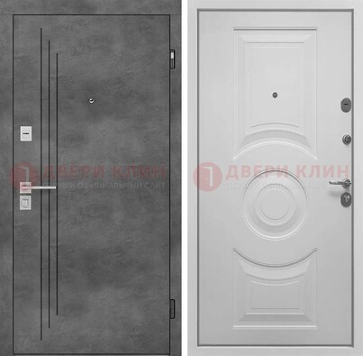 Металлическая коричневая дверь с МДФ Махагон внутри ДМ-287 в Голицино