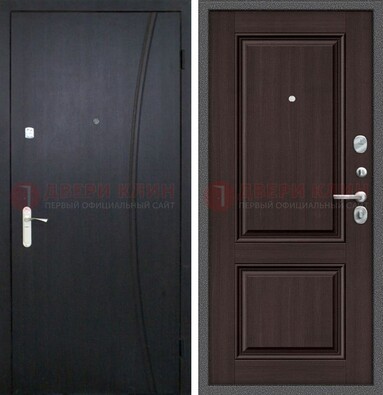 Темная стальная дверь с МДФ панелями ДМ-362 в Голицино