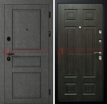 Серая стальная дверь с классическими МДФ ДМ-456 в Голицино