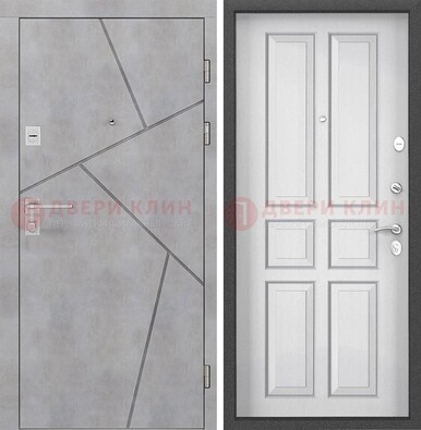 Светлая железная дверь в квартиру с МДФ ДМ-489 в Голицино