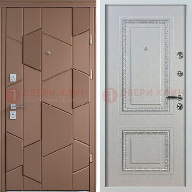Квартирная стальная дверь с разными панелями МДФ ДМ-496 в Голицино