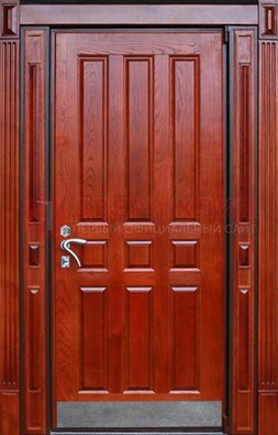 Красная входная дверь для улицы с МДФ ДМ-532 в Голицино