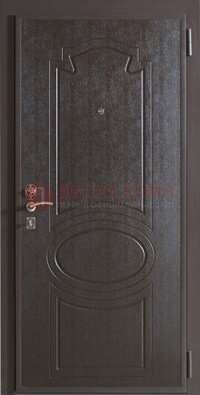 Темная металлическая дверь с МДФ ДМ-88 для частного дома в Голицино