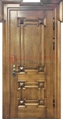 Филенчатая железная дверь с массивом дуба ДМД-56 в Голицино