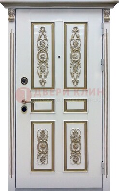 Входная дверь с массивом дуба в белом цвете ДМД-62 в Голицино