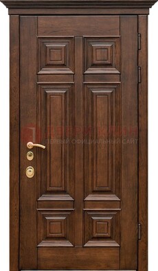 Филенчатая железная дверь с массивом дуба ДМД-68 в Голицино