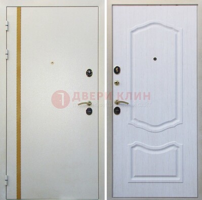 Белая входная дверь с порошковым напылением ДП-136 в Голицино