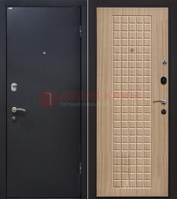 Черная металлическая дверь с порошковым покрытием ДП-157 в Голицино