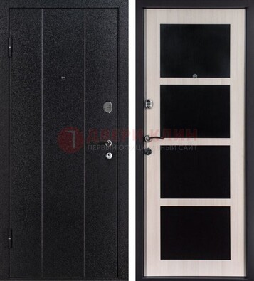 Черная металлическая дверь с порошковым напылением ДП-176 в Голицино
