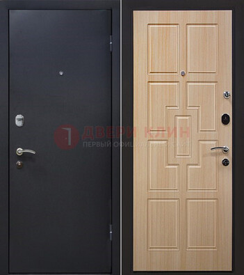 Черная железная дверь с порошковым покрытием ДП-187 в Голицино