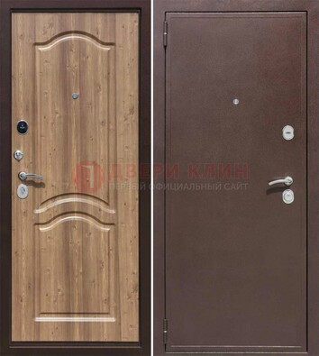 Коричневая железная дверь с порошковым окрасом ДП-191 в Голицино