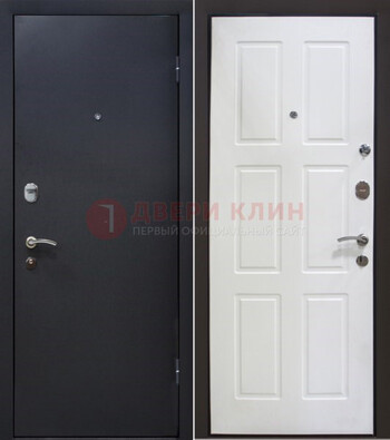 Черная металлическая дверь с порошковым покрытием ДП-193 в Голицино