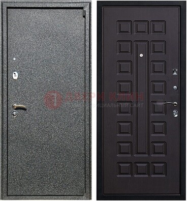 Черная стальная дверь с порошковым покрытием ДП-196 в Голицино