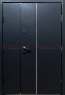 Темная металлическая дверь с порошковым покрытием ДП-220 в Голицино