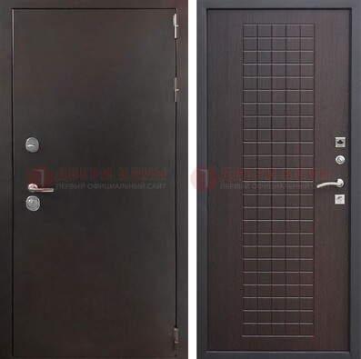 Черная железная дверь с порошковым покрытием ДП-222 в Голицино