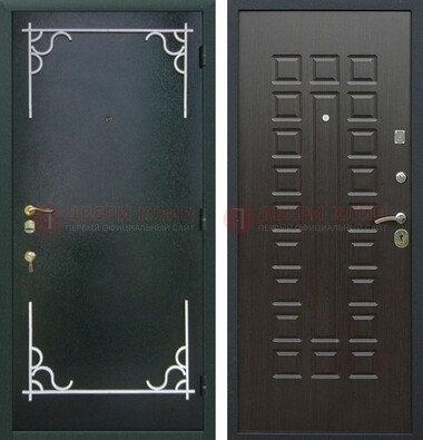 Входная дверь с порошковым покрытием Антик медь/Венге ДП-223 в Голицино