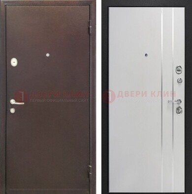 Входная дверь с порошковым покрытием с МДФ с молдингами ДП-232 в Голицино