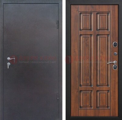 Входная дверь с порошковым покрытием Медный антик с МДФ панелью ДП-235 в Голицино