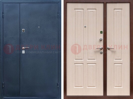 Стальная серая дверь с порошковым напылением с МДФ ДП-239 в Голицино