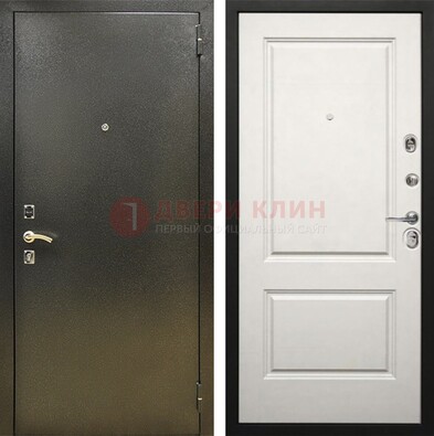Металлическая темная дверь с порошковым напылением и классической МДФ ДП-298 в Голицино