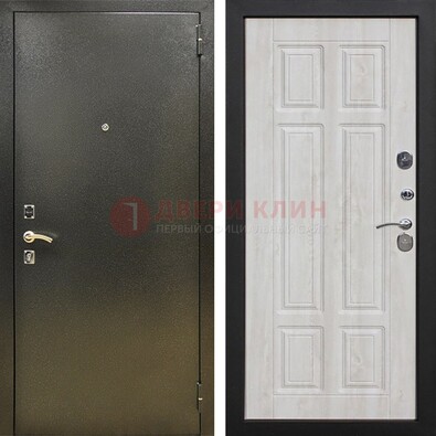 Входная темно-серая дверь с порошковым напылением и МДФ с филенкой ДП-302 в Голицино