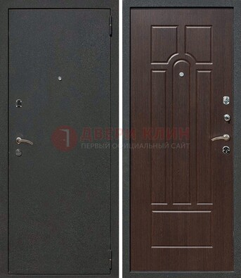 Черная металлическая дверь с порошковым окрасом ДП-47 в Голицино