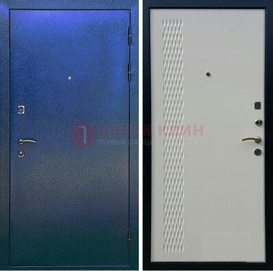 Синяя железная дверь с порошковым напылением ДП-49 в Голицино