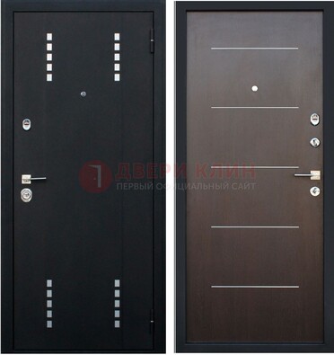 Черная металлическая дверь с порошковым окрасом ДП-62 в Голицино