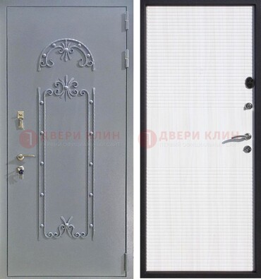 Черная входная дверь с порошковым покрытием ДП-67 в Голицино