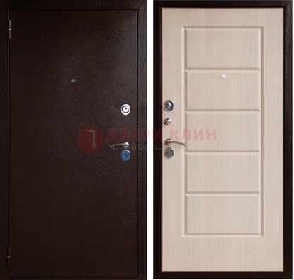 Коричневая металлическая дверь с порошковым окрасом ДП-92 в Голицино
