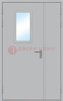Белая входная противопожарная дверь со стеклянной вставкой ДПП-10 в Голицино