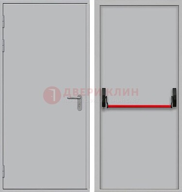 Белая металлическая противопожарная дверь с длинной ручкой ДПП-14 в Голицино