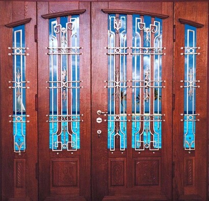 Парадная дверь со вставками из стекла ДПР-55 с шумоизоляцией в Голицино