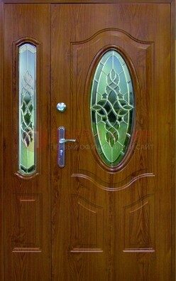 Парадная дверь со стеклянными вставками ДПР-73 для дома в Брянске