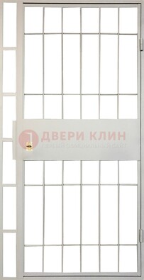 Железная решетчатая дверь в белом цвете ДР-19 в Голицино