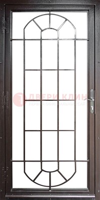 Темная металлическая решетчатая дверь ДР-22 в Голицино