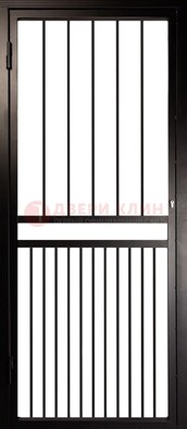 Коричневая одностворчатая железная решетчатая дверь ДР-24 в Голицино